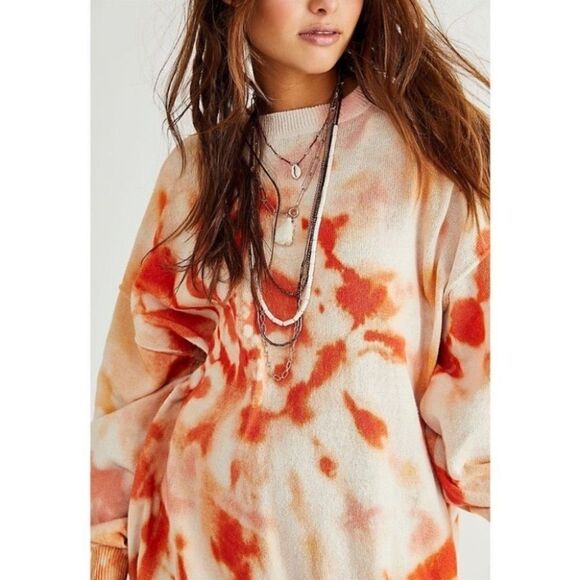 NWT FREE PEOPLE COSMOS TIE DYE PULLOVER OVERSIZED SWEATSHIRT - Picture 1 of 3